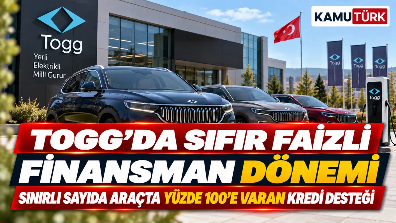 Togg'da Sıfır Faizli Finansman Dönemi, Sınırlı Sayıda Araçta Yüzde 100'e Varan Kredi Desteği